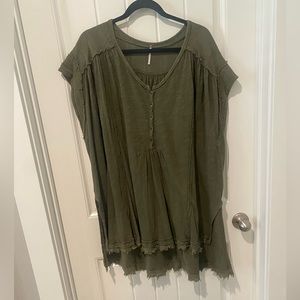 Free People Green Top